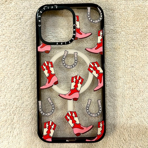Casetify Other - NWOT Casetify iPhone 15 Pro Max Clear Cowboy Boots & Horseshoes Case